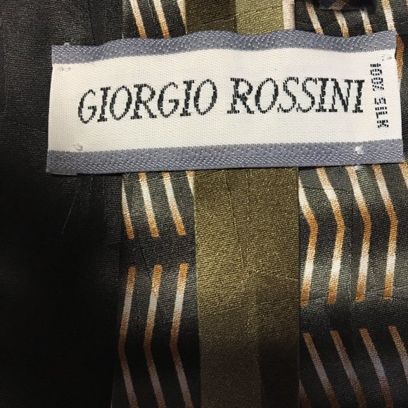 Giorgio Rossini Men's Silk Brown Pattern Necktie - Picture 2 of 2